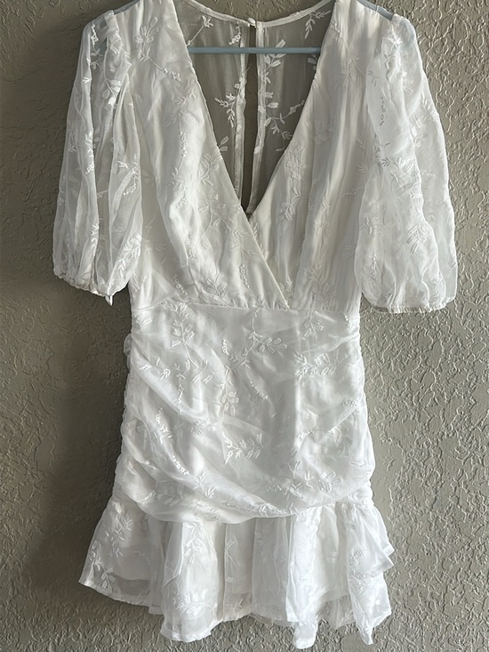 Hello Molly Dresses & Skirts - Hello Molly White Embroidered V-Neck Mini Dress